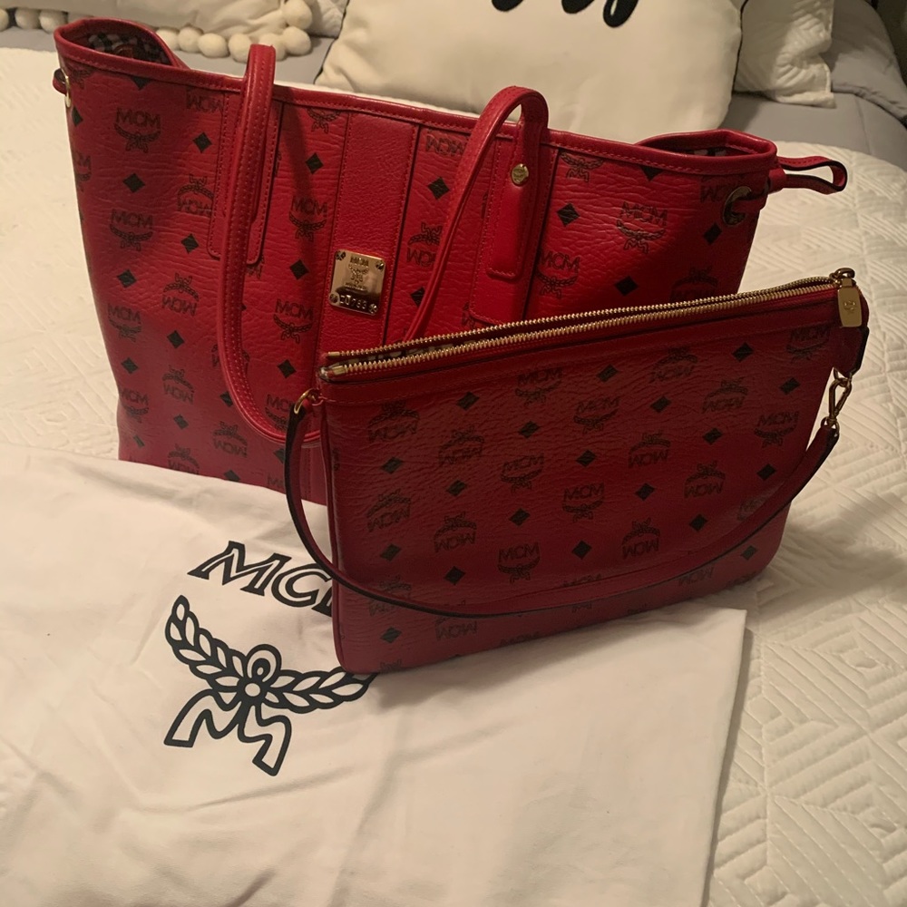 MCM Medium Red Tote